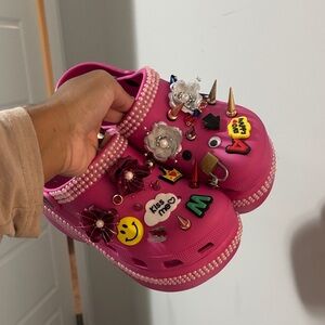 Custom Pink Platform Crocs